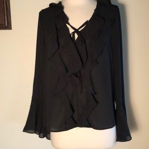 Ruffle bell sleeve blouse
